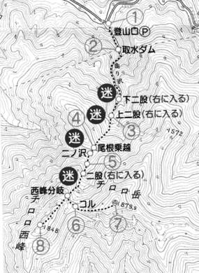 チロロ岳・ペンケヌーシ岳登山ガイドマップ