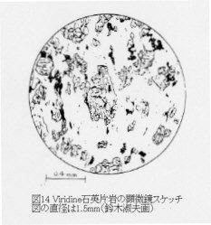 図14Viridine石英片岩の顕微鏡スケッチ